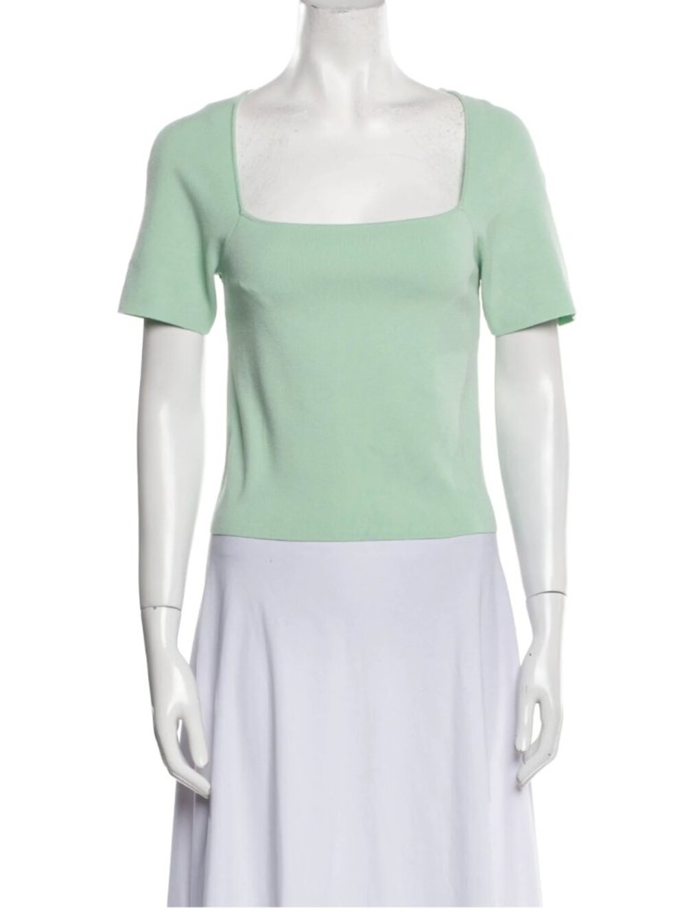 Alice + Olivia Square Neckline Short Sleeve Crop Top Size: L